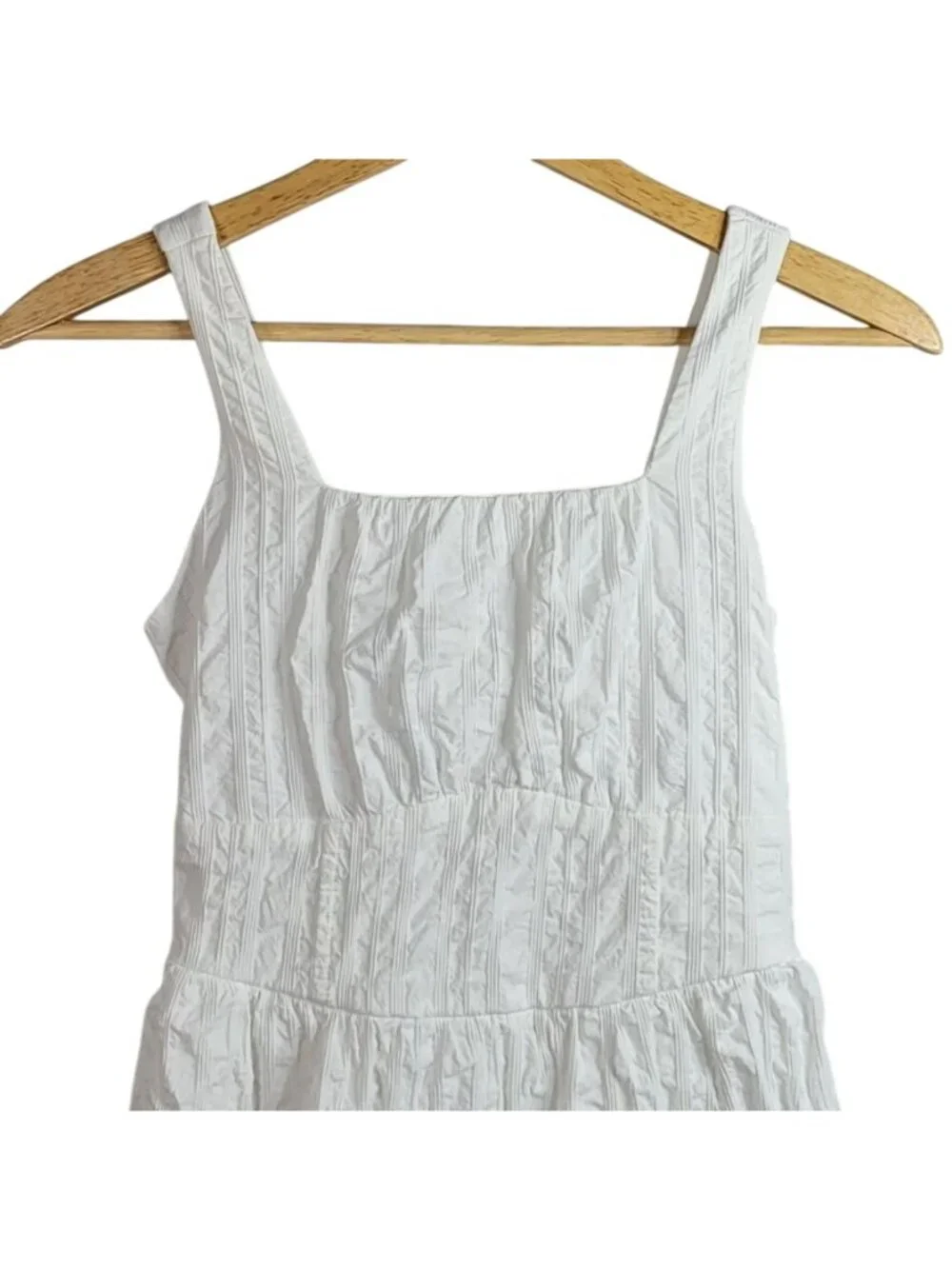 Art Class Girls Sleeveless Dress White Size 14 XL Square Neck Lined Smocked Knee